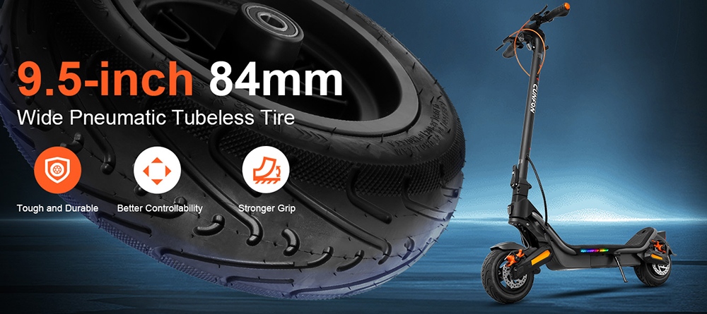 Trottinette électrique CUNFON RS500, moteur 500 W, batterie 36 V 13 Ah, autonomie de 56 km, vitesse maximale de 40 km/h, pneus 9,5 pouces, angle d'inclinaison maximal de 15°, freins à disque avant et arrière, charge maximale de 100 kg