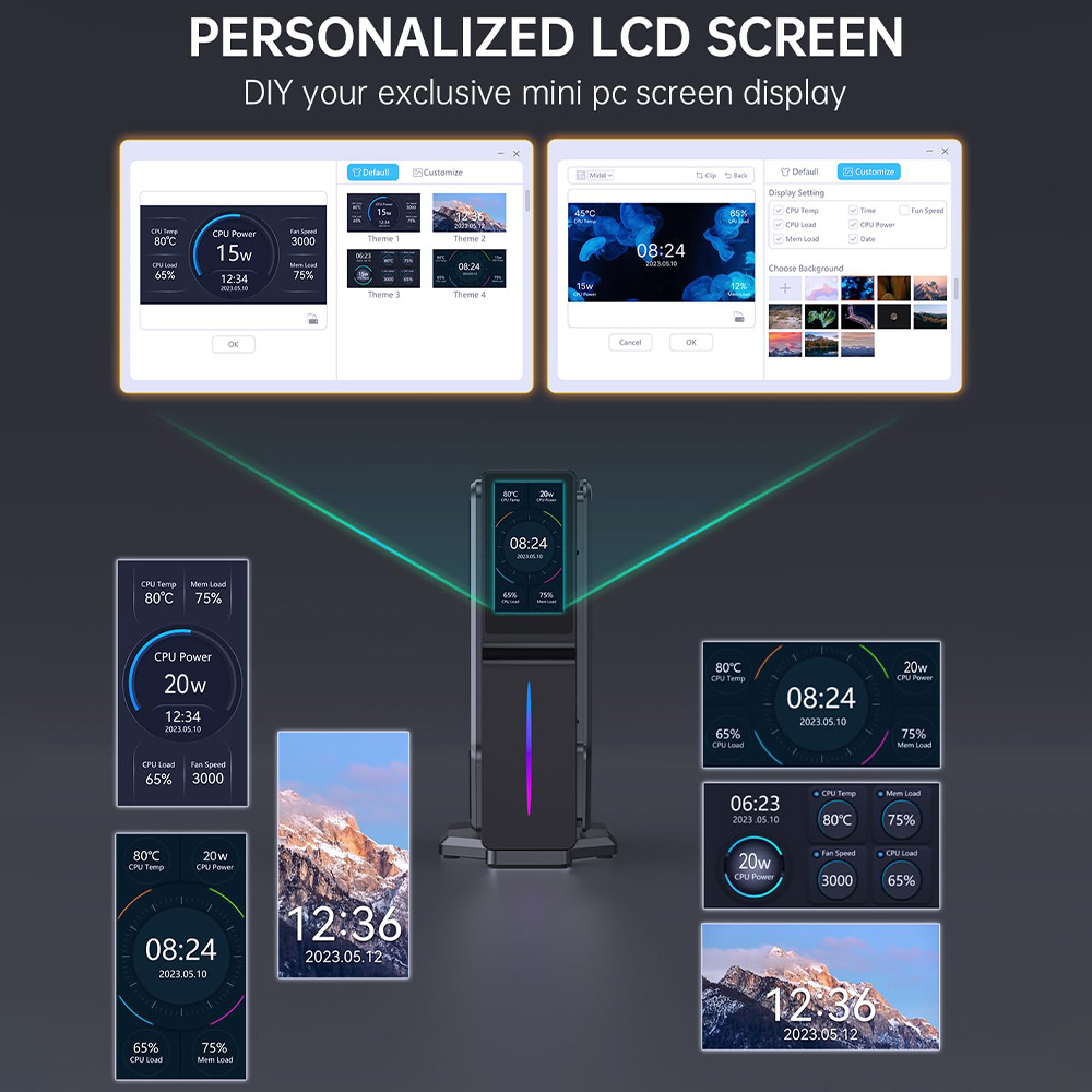 FIREBAT S1 Mini-PC, Intel N100 4 Kerne Max. 3,4 GHz, 16 GB RAM, 512 GB SSD, 2 x HDMI Dual-Screen-Display, WLAN 5, Bluetooth 4.2, 2*USB 3.2, 2*USB 2.0, 2*LAN, 1*Audio