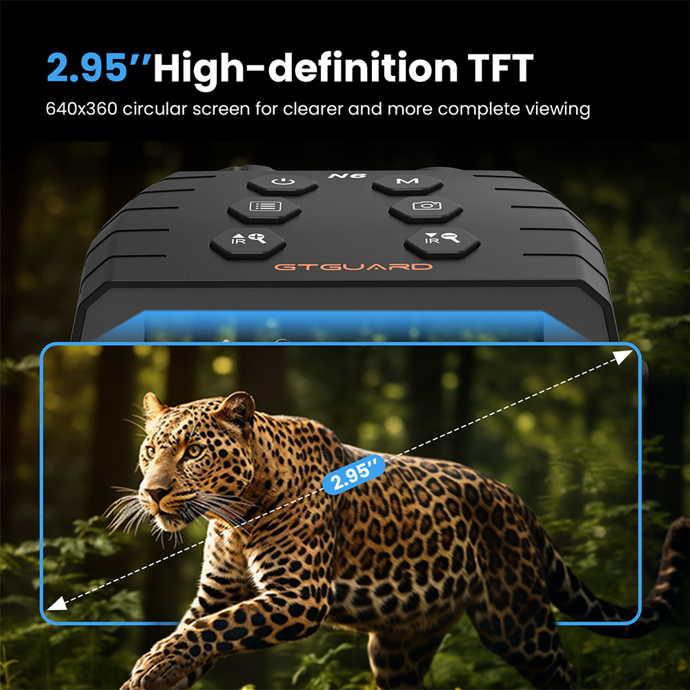 GTGUARD N6 Nachtsichtfernglas, 300 m IR 850 nm, 12 MP, 1080p, 2,95