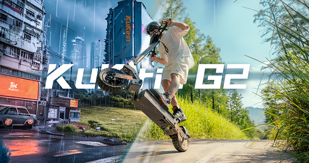 Kukirin G2 Foldable Electric Scooter 2026 Upgrade 800W Motor 48V 15.6Ah Battery 10-inch Tire 45km/h Max Speed 55km Range Touchscreen Display Disc Brake 7 Light System