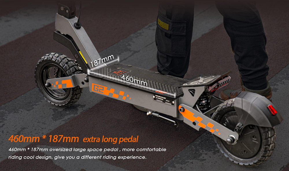 Kukirin G2 Foldable Electric Scooter 2026 Upgrade 800W Motor 48V 15.6Ah Battery 10-inch Tire 45km/h Max Speed 55km Range Touchscreen Display Disc Brake 7 Light System