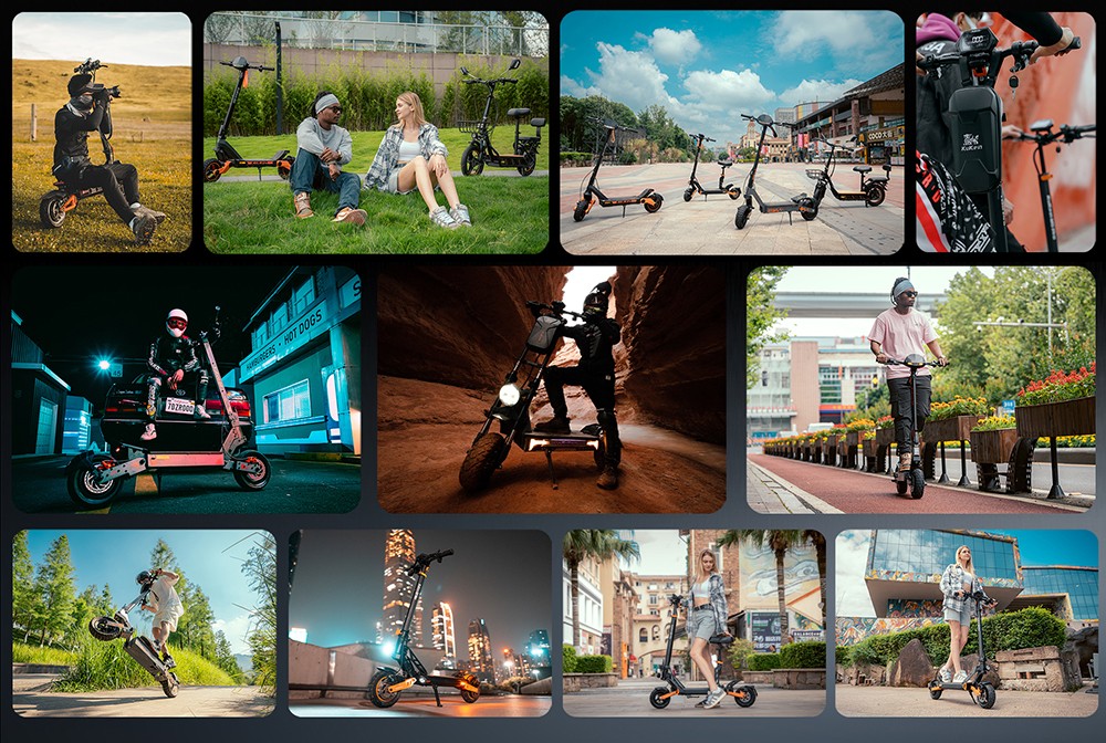 Kukirin G2 Foldable Electric Scooter 2026 Upgrade 800W Motor 48V 15.6Ah Battery 10-inch Tire 45km/h Max Speed 55km Range Touchscreen Display Disc Brake 7 Light System