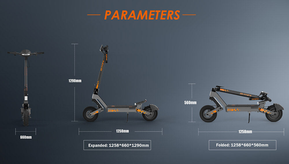 Kukirin G2 Foldable Electric Scooter 2026 Upgrade 800W Motor 48V 15.6Ah Battery 10-inch Tire 45km/h Max Speed 55km Range Touchscreen Display Disc Brake 7 Light System