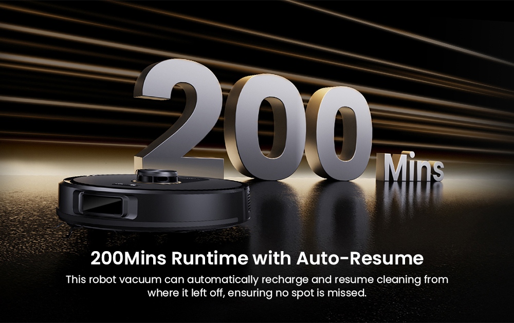 Proscenic Q20 Plus Saug- und Wischroboter, 10.000 Pa Saugkraft, selbstentleerende Ladestation, LiDAR-Navigation, 200 Minuten Laufzeit, 2-in-1-Staubbehälter und Wassertank, intelligente Kartierung für Teppiche und Tierhaare