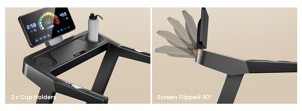 ROBORE L20 Foldable Treadmill, 3.5HP Brushless Motor, 12KM/H Speed, 20% Incline, 108×41cm Running Belt, <45dB Quiet, 6 Shock Absorbers, 180kg/400lbs Max Load, LCD Display with Handrail