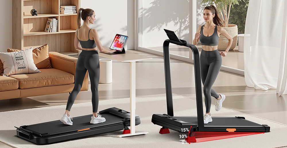 ROBORE U18F Foldable Treadmill with 15% Incline, 10.5km/h Max Speed, 2.5HP Motor, 3 Incline Levels, 136kg Capacity, LED Display, Low Noise, for Home & Office