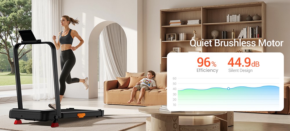 ROBORE U18F Foldable Treadmill with 15% Incline, 10.5km/h Max Speed, 2.5HP Motor, 3 Incline Levels, 136kg Capacity, LED Display, Low Noise, for Home & Office