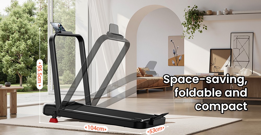 ROBORE U18F Foldable Treadmill with 15% Incline, 10.5km/h Max Speed, 2.5HP Motor, 3 Incline Levels, 136kg Capacity, LED Display, Low Noise, for Home & Office