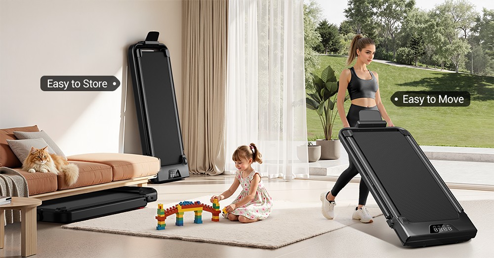 ROBORE U18F Foldable Treadmill with 15% Incline, 10.5km/h Max Speed, 2.5HP Motor, 3 Incline Levels, 136kg Capacity, LED Display, Low Noise, for Home & Office