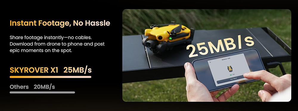 Skyrover X1 Mini Drone for Adults with 4K Camera, 8K Photo Resolution, Under 249g, 50,000ft Transmission Range, 360° Obstacle Avoidance, Up to 32-Min Flight Time – Yellow