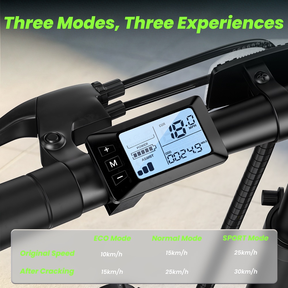 U4 Folding Electric Bike, 500W Motor, 36V 10.4Ah Battery, Up to 90km Range, 30km/h Max Speed, 16" Tires, Front Suspension, Dual Disc Brakes, LCD Display, 120kg Load