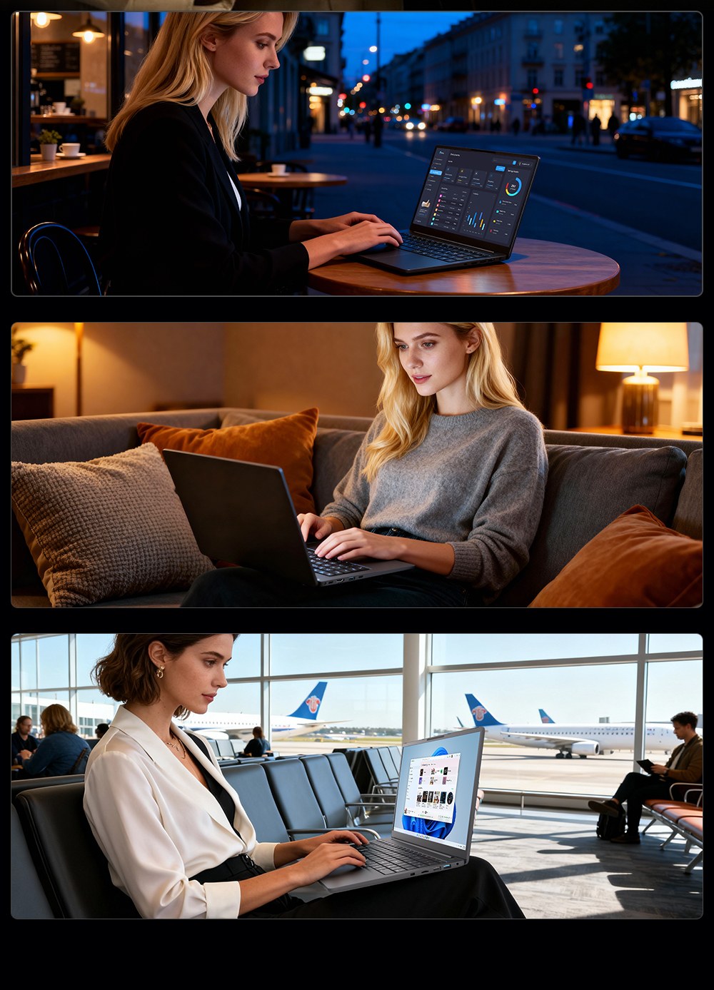 Ninkear A15 Pro Ordinateur portable, écran 16 pouces 2560 x 1600, taux de rafraîchissement de 120 Hz, AMD Ryzen 5 7430U, 16 Go de RAM, 1 To de SSD, 2 ports Type-C complets, 3 ports USB 3.0, 1 port HDMI, 1 carte Micro SD, 1 port audio