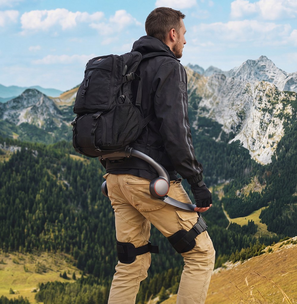 AstroShell Alpha 1 Classic Exoskeleton, 45% Leg Boost, AI Adaptive Assist, 1200W Peak Power, Dual-Battery Hot-Swap, 24km Range, 12 Motion Modes, 15-Second Quick Wear