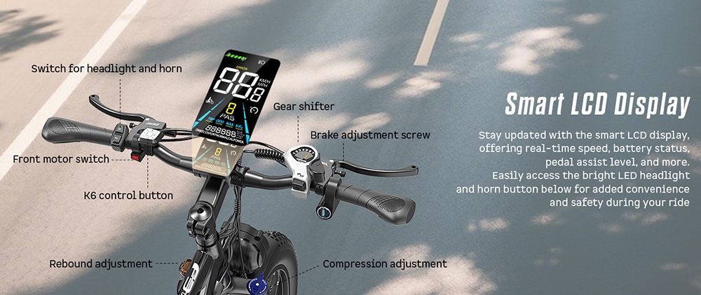 PHILIAM F3 PRO kétmotoros elektromos kerékpár, 1000W*2 (3000W csúcsteljesítmény), 52V 23Ah akkumulátor, 37 mph, 100 mérföld hatótáv, 26