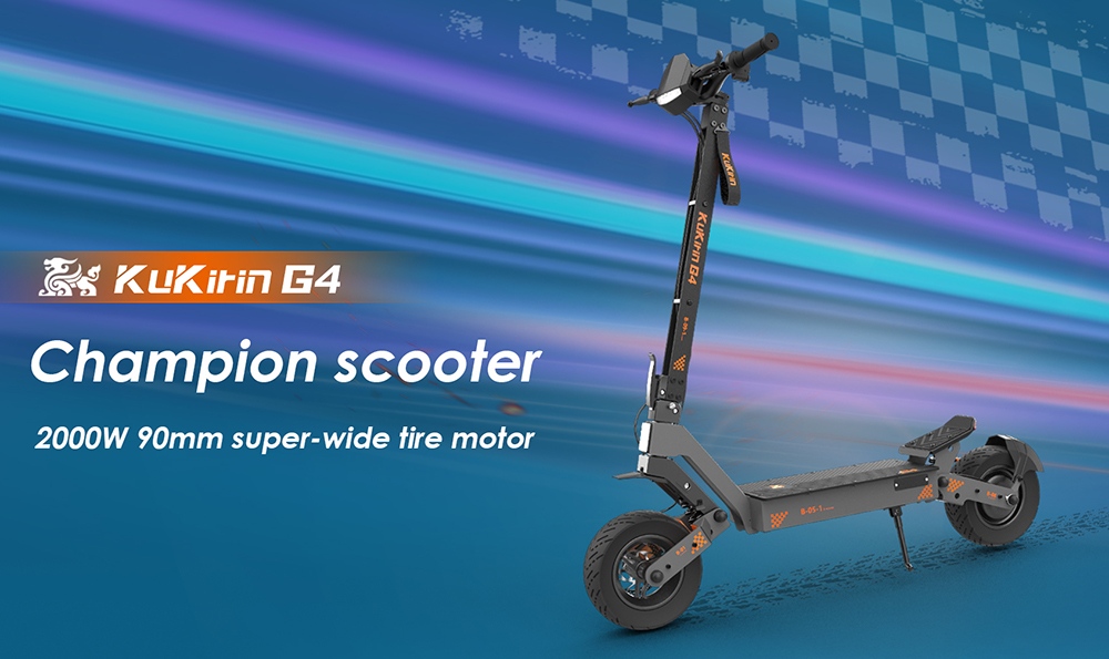 KuKirin G4 (Version 2026) Elektroroller, 2000-W-Motor, 60-V-20-Ah-Akku, 11-Zoll-Reifen, 70 km/h Höchstgeschwindigkeit, 75 km Reichweite, Scheibenbremsen vorne und hinten, Vierarm-Stoßdämpfer