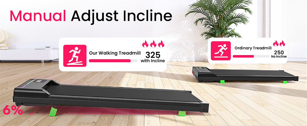 Akluer P03-B szénkefe nélküli futópad 6%-os emelkedővel, 2,5 LE csendes motorral, 0,6-4 MPH sebességgel, 38x88 cm futófelülettel, 150 kg maximális terheléssel, LED kijelzővel és kettős távirányítóval