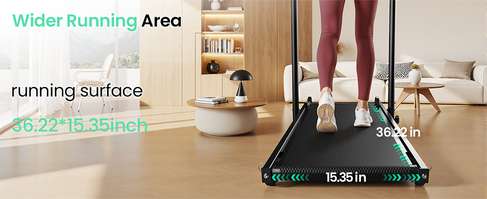 Akluer RJ401 Non-Motorized Treadmill with 5% Incline, 3 Speed Levels, 92x39cm Running Area, 150kg Max Load, 6-Layer Anti-Slip Belt, LED Display & Shock Absorption