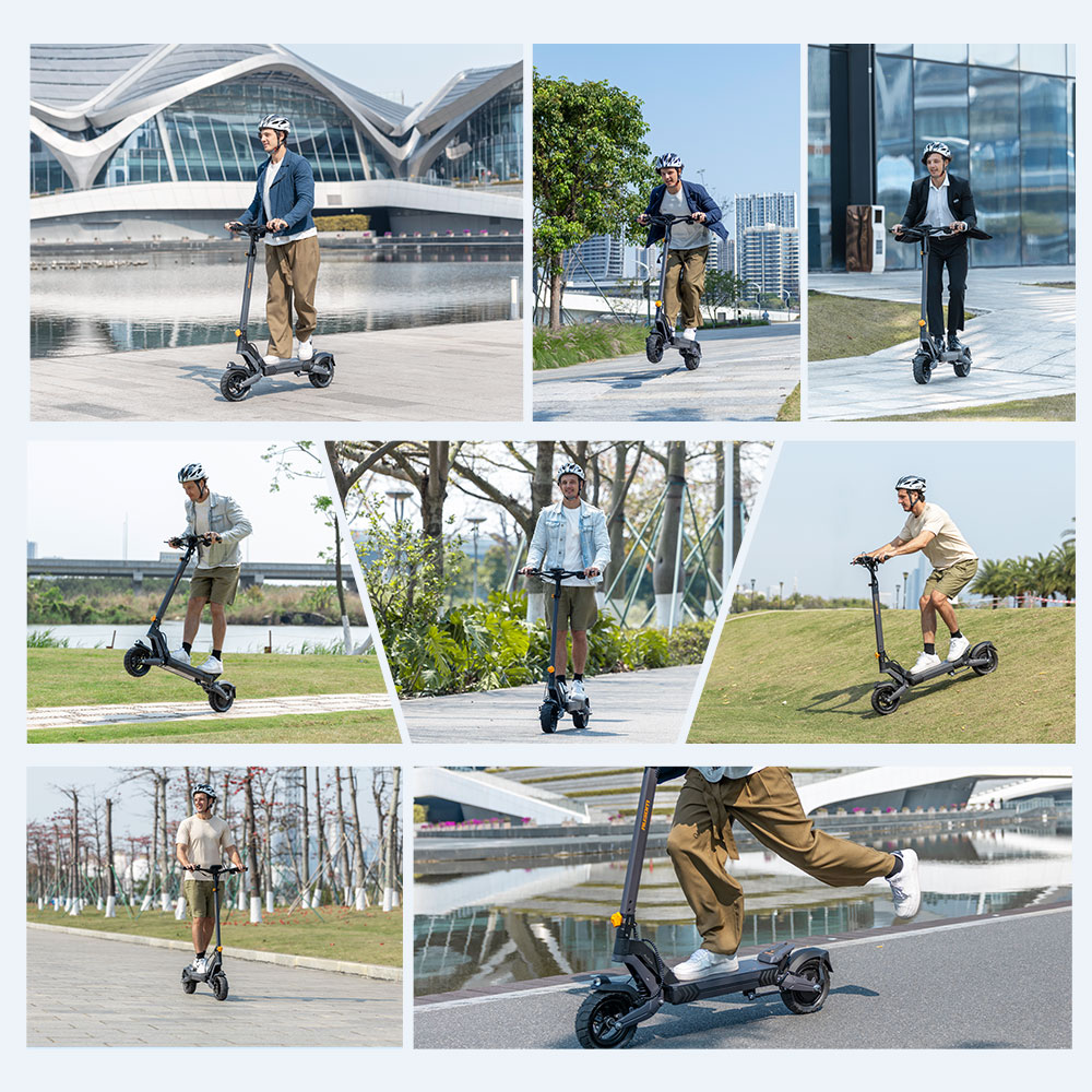 Ausom L2 Elektromos Roller, 800 W-os Motor, 48 V 15,6 Ah Akkumulátor, 10 colos Gumiabroncsok, 45 km/h Max Sebesség, 70 km Hatótávolság, Első és Hátsó Tárcsafék, Lengőkaros Felfüggesztés, LCD Kijelző