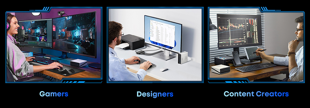 Mini PC CHUWI UBox, processeur AMD Ryzen 5 6600H à 6 cœurs (4,5 GHz max.), 16 Go de RAM LPDDR5 à 6 400 MHz, SSD de 512 Go, triple affichage (DP : 4K à 144 Hz ; HDMI : 4K à 144 Hz ; USB-C : 4K à 240 Hz), Wi-Fi 6, Bluetooth 5.3, 3 ports USB 3.2, 1 port USB 2.0, 2 ports RJ45 1G, 1 prise audio
