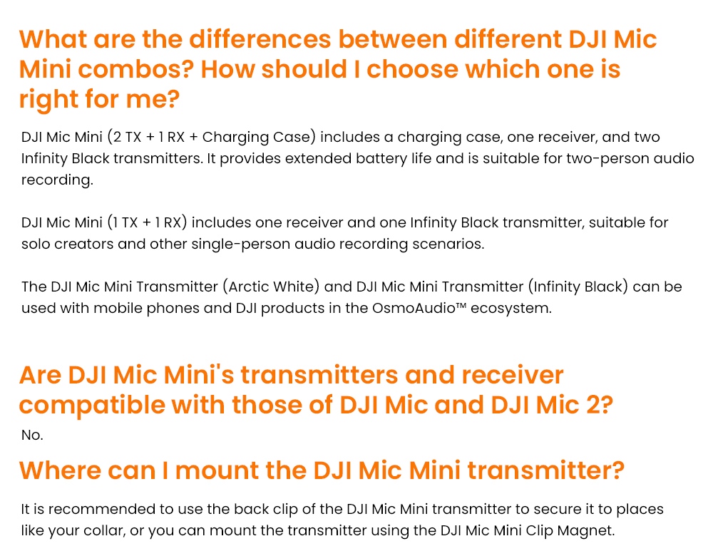 Refurbished DJI Mic Mini Transmitter, Wireless Lavalier Microphone, Omnidirectional Pickup, Intelligent Noise Reduction, OsmoAudio Direct Connect, USB-C Charging, for Camera & Smartphone Vlogging, Interviews & Content Creation - Infinity Black