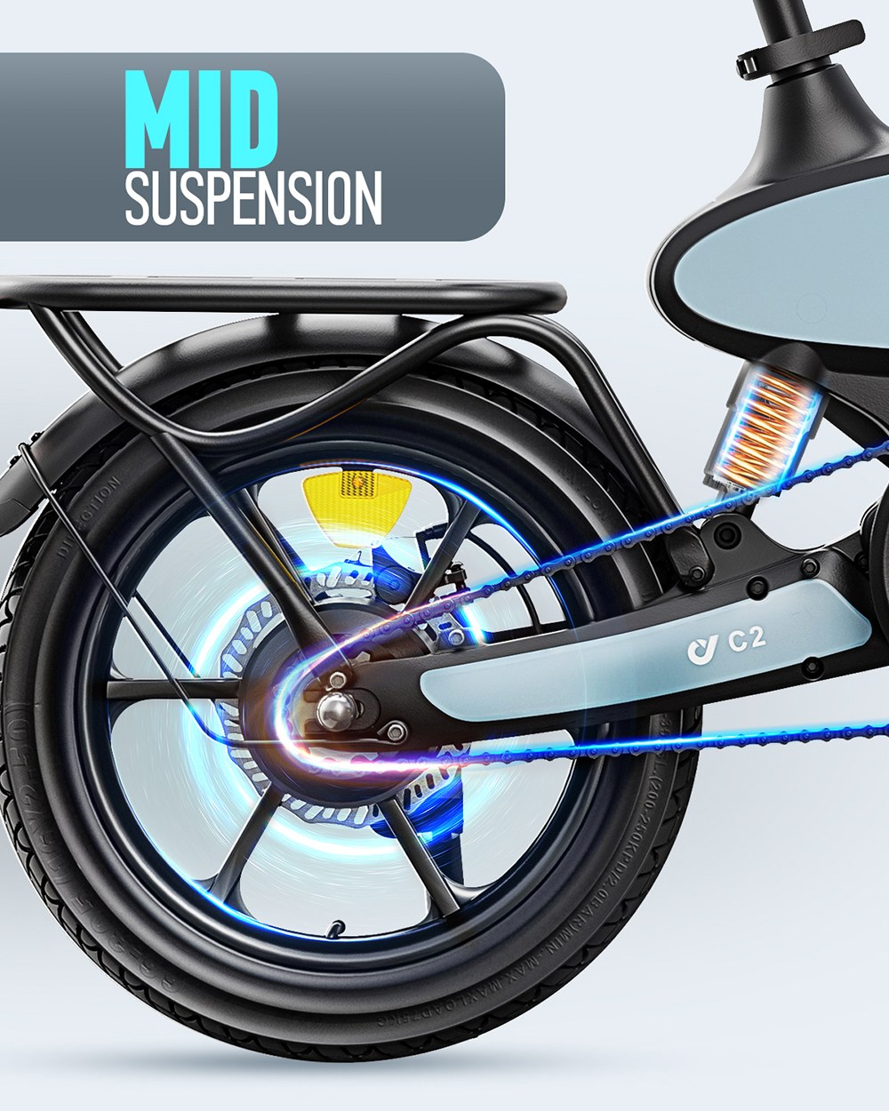 DYU C2 Klapp-E-Bike, 250W Motor, 48V 7,5Ah Batterie, max. 25 km/h, 50 km Reichweite, 16 Zoll