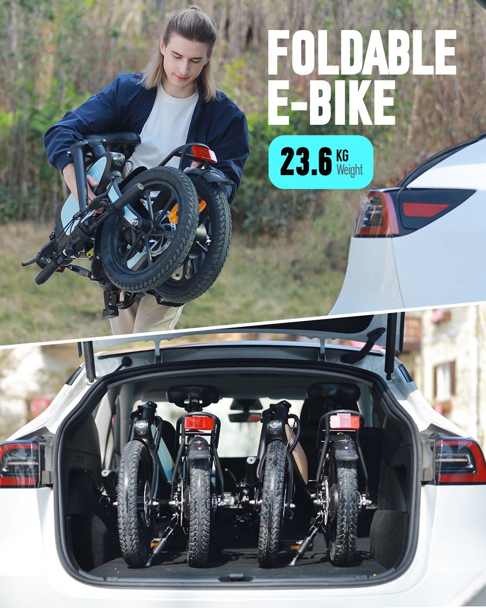 DYU C2 Klapp-E-Bike, 250W Motor, 48V 7,5Ah Batterie, max. 25 km/h, 50 km Reichweite, 16 Zoll