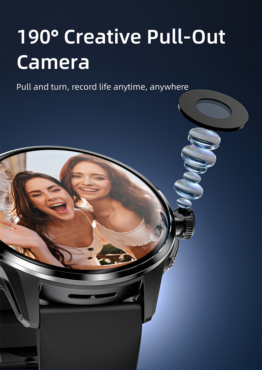 LOKMAT APPLLP 3 okosóra, 1,6 hüvelykes AMOLED HD kijelző, SIM kártya támogatás, 3 GB + 32 GB memória, GPS és WiFi kapcsolat, Android okosóra, egészségfigyelés és fitneszkövető - ezüst