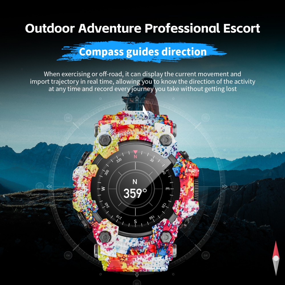 LOKMAT ATTACK GT Smart Watch, 1.32-inch HD Full-Touch Display 360×360, IP68 Waterproof Rugged Outdoor Design, 100+ Sports Modes, Bluetooth Calling, Heart Rate & Sleep Monitoring, 15-Day Battery Life - Pink White