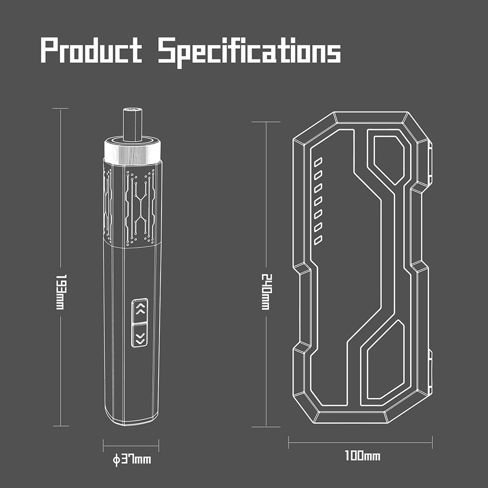 MECHTRON TL-I007S 4V Cyber Screwdriver, 5N·m Electric Torque & 8N·m Manual Torque, 270RPM Speed, 1500mAh Li-ion Battery, Type-C Fast Charging, LED Light, Magnetic Bit Design, Precision Repair Tool