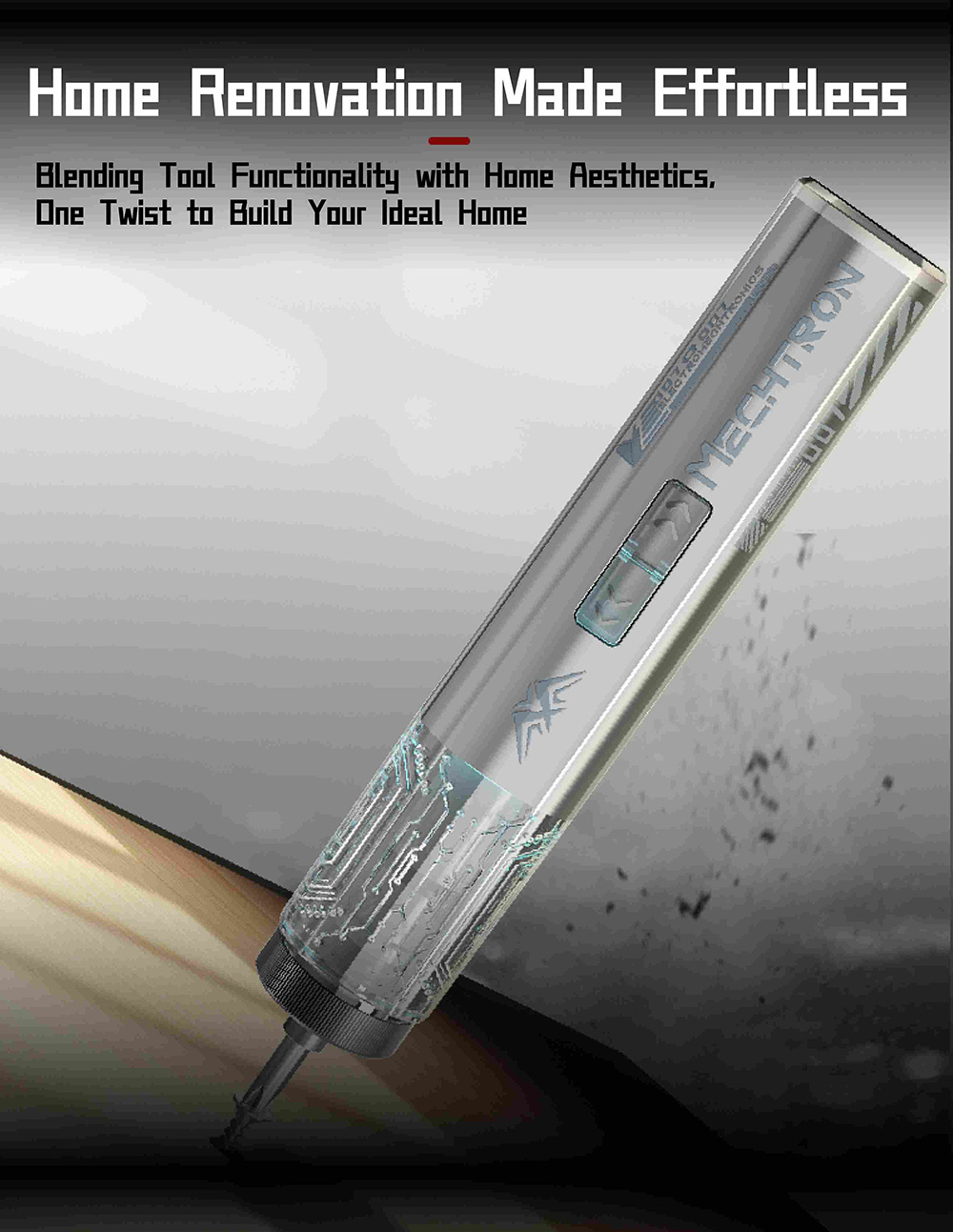 MECHTRON TL-I007S 4V Cyber Screwdriver, 5N·m Electric Torque & 8N·m Manual Torque, 270RPM Speed, 1500mAh Li-ion Battery, Type-C Fast Charging, LED Light, Magnetic Bit Design, Precision Repair Tool