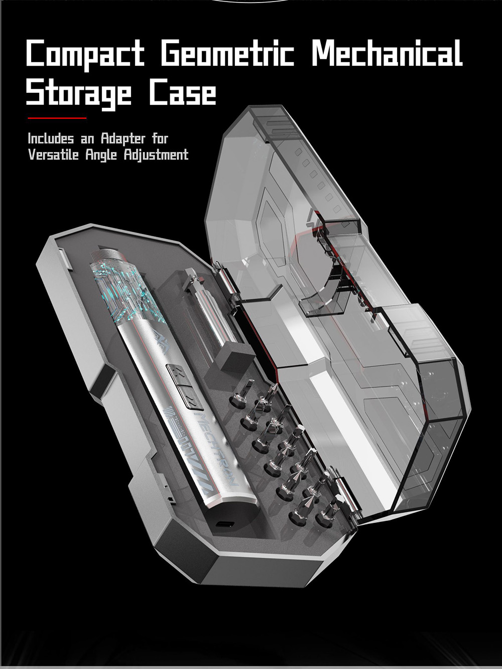 MECHTRON TL-I007S PRO 4V Cyber Screwdriver, 5N·m Electric Torque & 8N·m Manual Torque, 270RPM Speed, 1500mAh Li-ion Battery, Type-C Fast Charging, LED Light, Magnetic Bit Design, Precision Repair Tool