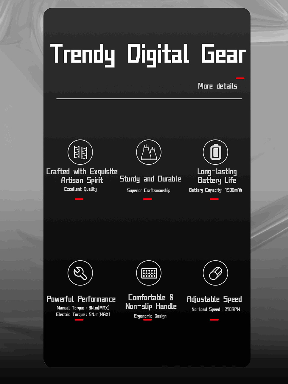 MECHTRON TL-I007S PRO 4V Cyber Screwdriver, 5N·m Electric Torque & 8N·m Manual Torque, 270RPM Speed, 1500mAh Li-ion Battery, Type-C Fast Charging, LED Light, Magnetic Bit Design, Precision Repair Tool