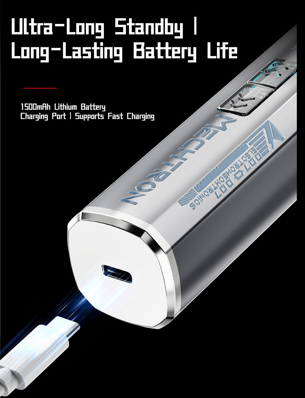 MECHTRON TL-I007S PRO 4V Cyber Screwdriver, 5N·m Electric Torque & 8N·m Manual Torque, 270RPM Speed, 1500mAh Li-ion Battery, Type-C Fast Charging, LED Light, Magnetic Bit Design, Precision Repair Tool