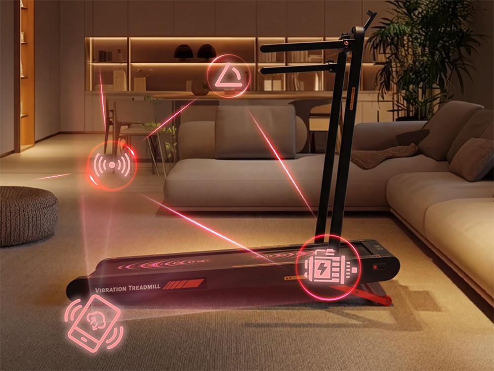 Sperax P3Max Laufvibrationsmatte mit klappbarem Handlauf, 2,5 PS leisem Motor, 10 % automatischer Steigung, 12 km/h Höchstgeschwindigkeit, 40 cm breitem Laufband, 160 kg maximaler Belastung