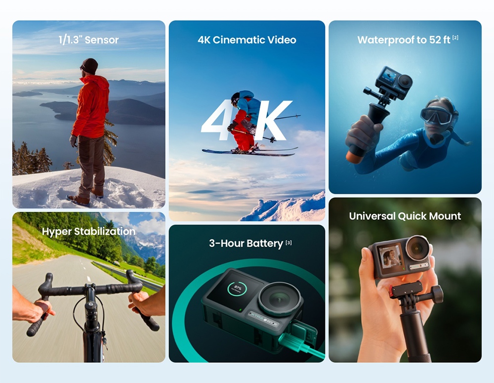 Xtra Edge 4K Action Camera, 1/1.3