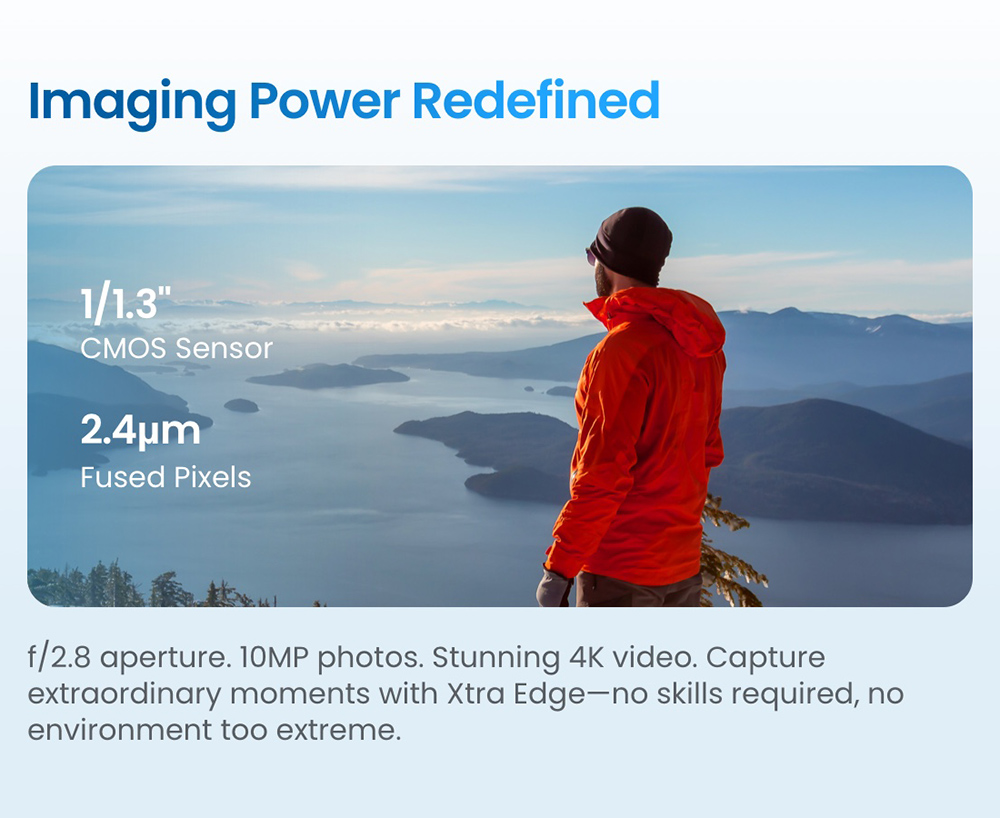 Xtra Edge 4K Action Camera, 1/1.3