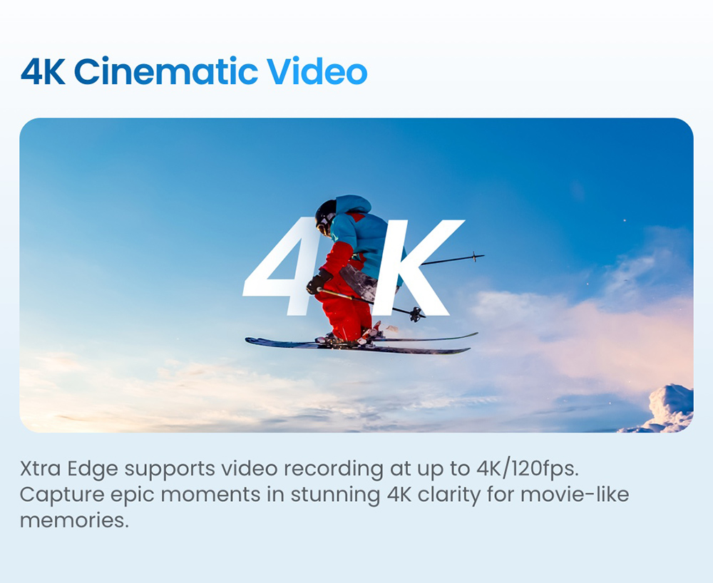 Xtra Edge 4K Action Camera, 1/1.3