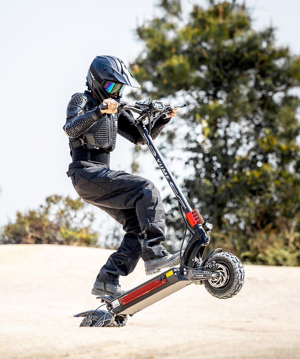 YUME Raptor Electric Scooter, 6000W Dual Motor, 60V 30Ah Battery, 80km/h Speed, 96km Range, 11"×3.95" All-terrain Tires, Dual Hydraulic Brakes, Full Suspension, 150kg Max Load, NFC Unlock
