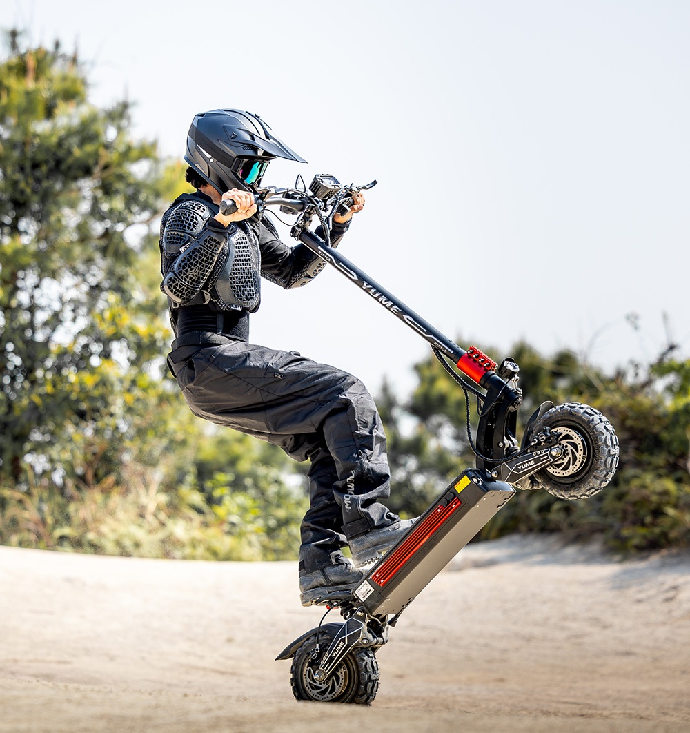 YUME Raptor Electric Scooter, 6000W Dual Motor, 60V 30Ah Battery, 80km/h Speed, 96km Range, 11"×3.95" All-terrain Tires, Dual Hydraulic Brakes, Full Suspension, 150kg Max Load, NFC Unlock