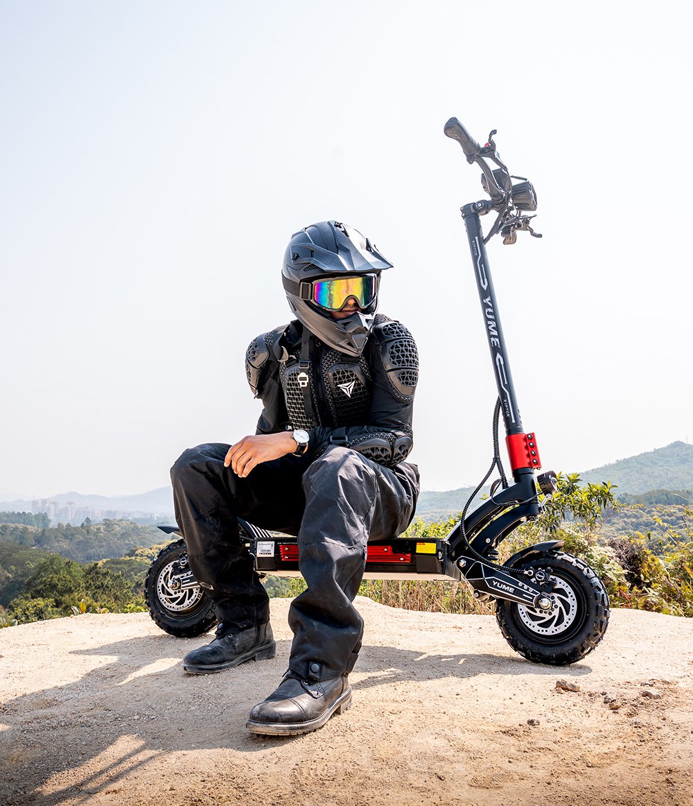 YUME Raptor Electric Scooter, 6000W Dual Motor, 60V 30Ah Battery, 80km/h Speed, 96km Range, 11"×3.95" All-terrain Tires, Dual Hydraulic Brakes, Full Suspension, 150kg Max Load, NFC Unlock