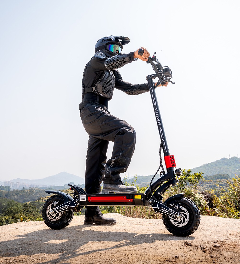 YUME Raptor Electric Scooter, 6000W Dual Motor, 60V 30Ah Battery, 80km/h Speed, 96km Range, 11"×3.95" All-terrain Tires, Dual Hydraulic Brakes, Full Suspension, 150kg Max Load, NFC Unlock