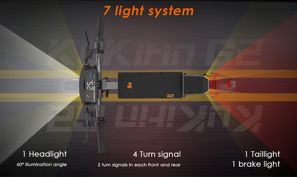 KuKirin G2(VMP) Trottinette électrique, moteur 500W, batterie 48V 15.6Ah, vitesse maximale 25 km/h, autonomie 65 km, pneus sans chambre à air de 10 pouces, freins à disque doubles, 20 ° Escalade, étanche IPX4, charge maximale de 120 kg