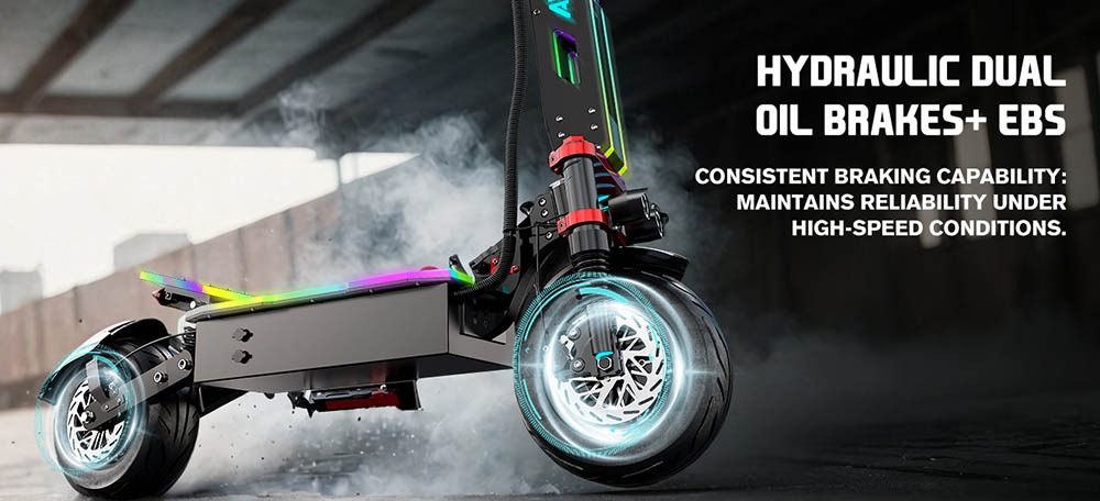 FENGQS GT9 Electric Scooter, 3500W*2 Motor, 60V 38Ah Battery, 12 inch Tires, 80km/h Max Speed, 96km Range, Disc Brakes, Dual Suspension System, Smart Display