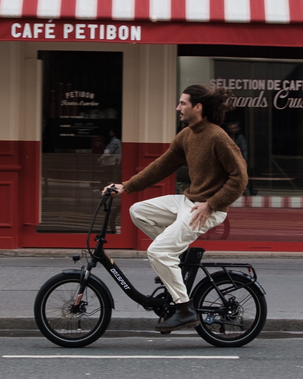 ONESPORT OT16 Electric Bike 20*3.0 inch Tires, 48V 17Ah Battery 25km/h Max Speed 3 Riding Modes 7-Speeds Disc Brakes - Black&Brown