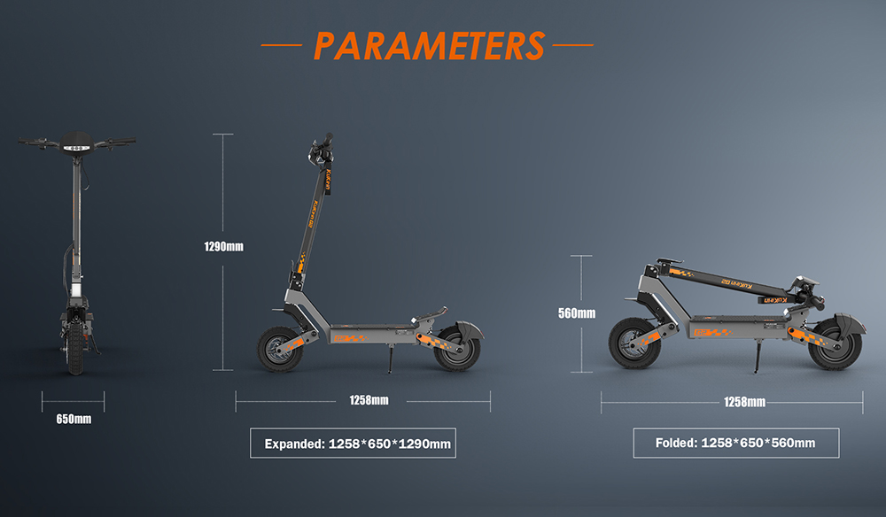 KuKirin G2 Version 2026 Trottinette électrique pliable, moteur 800 W, batterie 48 V 15 Ah, pneus 10 pouces, vitesse maximale 45 km/h, autonomie 55 km, écran tactile, frein à disque, système à 7 lumières - Noir