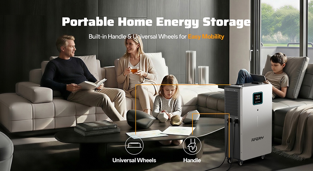 AFERIY PH062 6200 W-os otthoni energiatároló erőmű, 5120 Wh-s LiFePO4 akkumulátor, 6500 W maximális napelemes bemenet, 120 A MPPT, tiszta szinusz inverter, hálózatra kapcsolható/hálózaton kívüli, kettős AC kimenet, WiFi és GPRS távfelügyelet, otthoni biztonsági mentéshez és hálózaton kívüli használatra