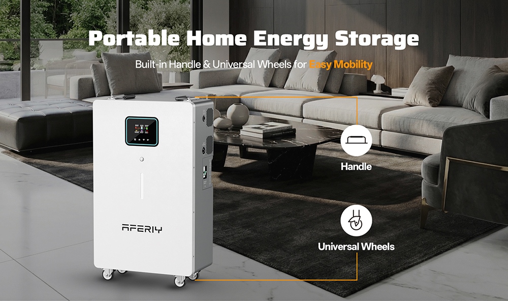 AFERIY PH062 6200W Home Energy Storage Power Station, 5120Wh LiFePO4 Battery, 6500W Max Solar Input, 120A MPPT, Pure Sine Wave Inverter, On/Off-Grid, Dual AC Outputs, WiFi & GPRS Remote Monitoring, for Home Backup & Off-Grid Use