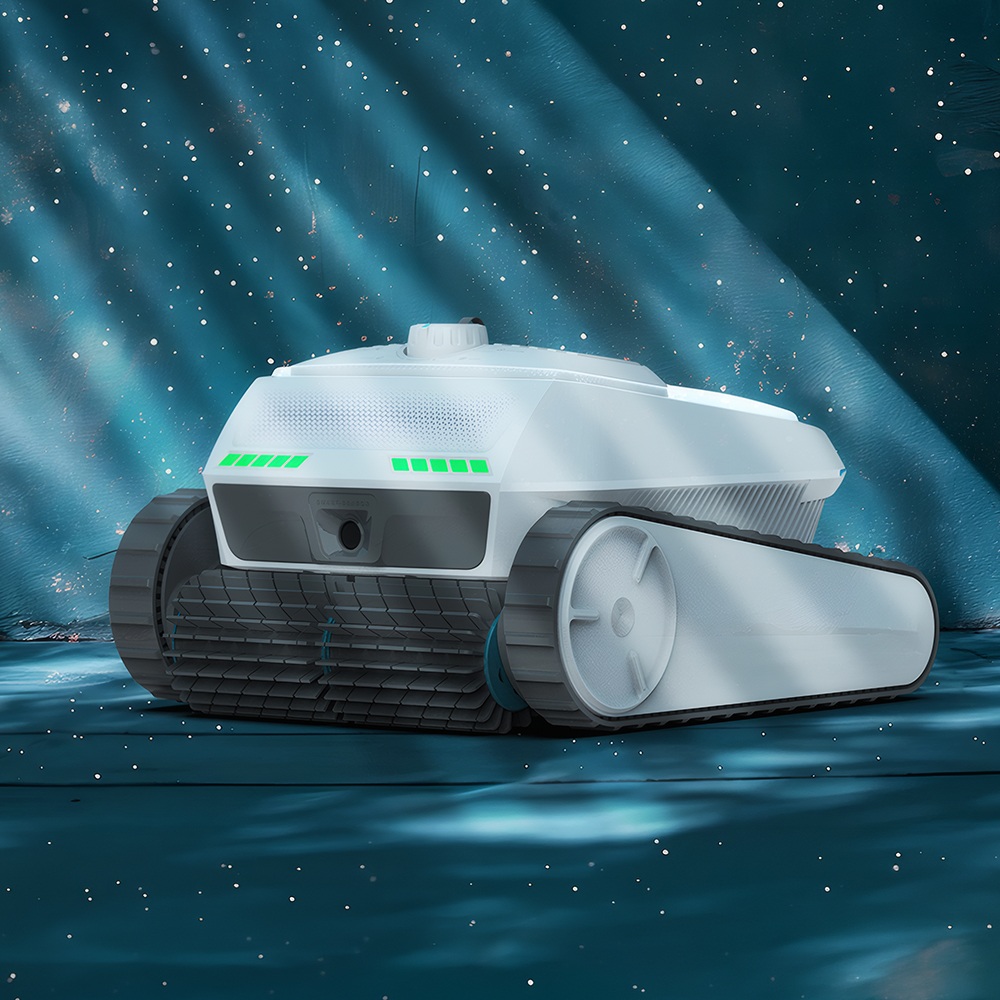 Robot nettoyeur de piscine sans fil AIRROBO CP402 LITE, 4 brosses rotatives, double pompe d'aspiration 6600 GPH, navigation intelligente, batterie 10400 mAh, autonomie de 150 minutes, capacité à franchir les parois à 90°, filtre 4 L, étanchéité IP68, nettoyage du fond, des parois et de la ligne d'eau