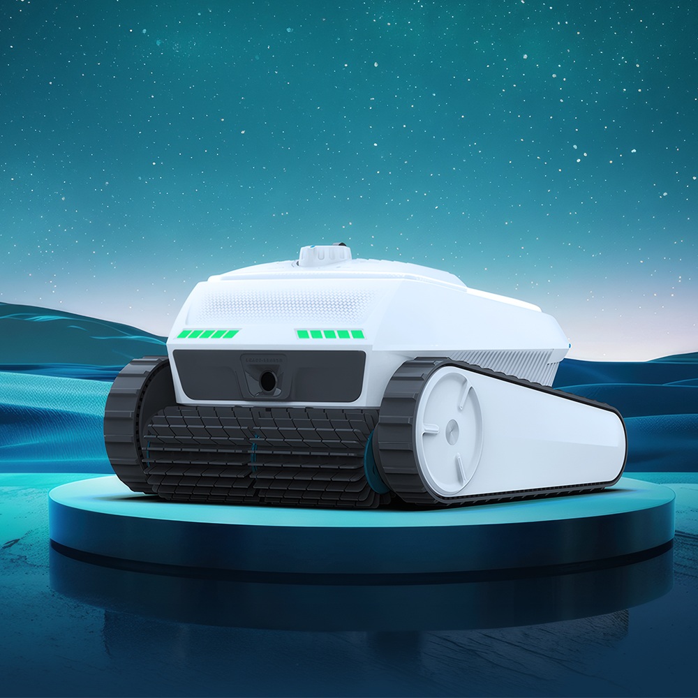 Robot nettoyeur de piscine sans fil AIRROBO CP402 LITE, 4 brosses rotatives, double pompe d'aspiration 6600 GPH, navigation intelligente, batterie 10400 mAh, autonomie de 150 minutes, capacité à franchir les parois à 90°, filtre 4 L, étanchéité IP68, nettoyage du fond, des parois et de la ligne d'eau