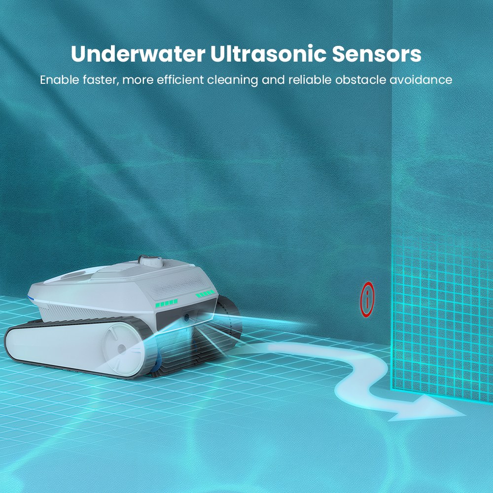 Robot nettoyeur de piscine sans fil AIRROBO CP402 LITE, 4 brosses rotatives, double pompe d'aspiration 6600 GPH, navigation intelligente, batterie 10400 mAh, autonomie de 150 minutes, capacité à franchir les parois à 90°, filtre 4 L, étanchéité IP68, nettoyage du fond, des parois et de la ligne d'eau